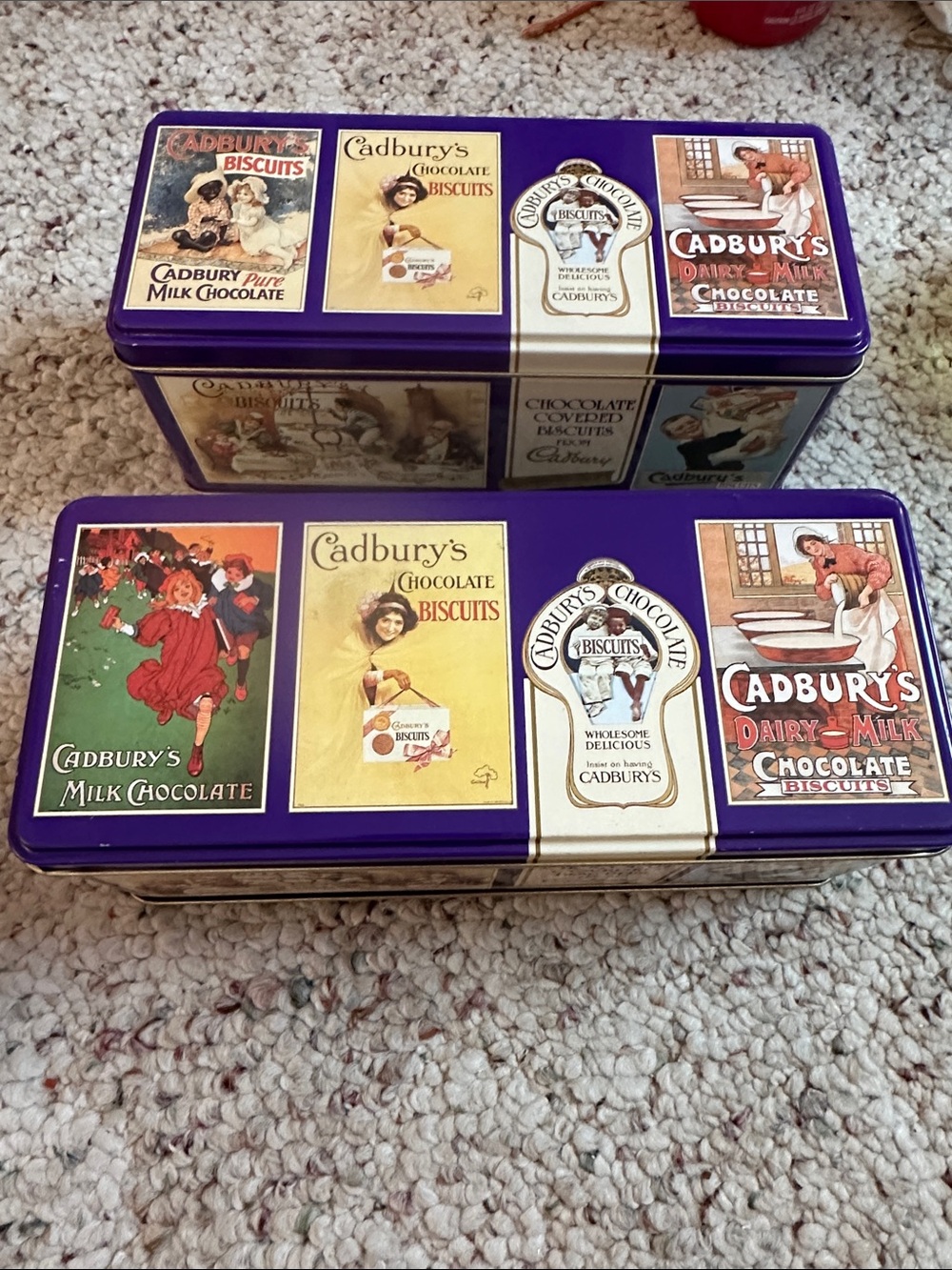 Vintage Cadbury Biscuit Tin Bundle (Set of 2)